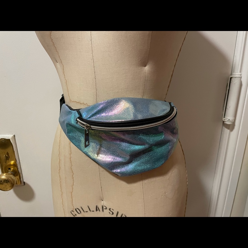 Blue Holographic Fanny Pack